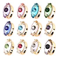 cristal anillo de dedo de latón, metal, con Cristal, Joyería & para mujer, más colores para la opción, 12x24mm, Vendido por UD
