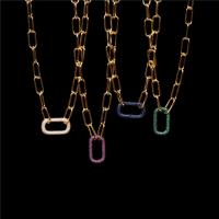 Rhinestone Brass Necklace, fashion jewelry & for woman & with rhinestone, 8*16mm,15*26mm Approx 15.75-17.72 Inch 