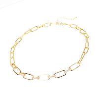 Rhinestone Brass Necklace, with 1.97inch extender chain, fashion jewelry & for woman & with rhinestone, 7*16mm,11*47mm Approx 15.75 Inch, Approx 6.69-8.66 Inch 