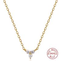 純銀製の宝石類のネックレス, 925スターリングシルバー, メッキ, 女性用 & ライン石のある, 無色, 長さ:約 17.72 インチ, 売り手 ペア