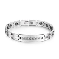 Titanium Steel Bracelet, titanium steel watch band clasp, radiation protection & for woman & with rhinestone, silver color .2 cm 