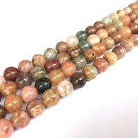 Ozean Jaspis Perle, rund, poliert, DIY, gemischte Farben, Länge:ca. 38 cm, verkauft von Strang