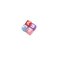 Acrylic Alphabet Beads, Square, DIY & with letter pattern & enamel, mixed colors 