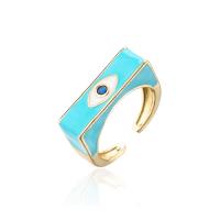 Evil Eye Jewelry Finger Ring, Brass, Adjustable & for woman & enamel 