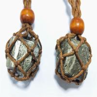 Joyas de piedras preciosas colgante, Calcopirita, con Cordón de cera, color mixto, 25-30mm, Vendido por UD
