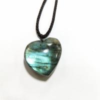 Pendentif bijoux de pierre gemme, Moonstone, coeur, couleurs mélangées, 30mm, Vendu par PC