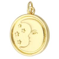 Brass Jewelry Pendants, Round, gold color plated, fashion jewelry & DIY, golden Approx 3mm 