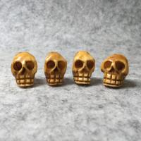 Ochse Geschnitzte Knochen-Perlen, Rind-Knochen, Schädel, Vintage & DIY, gelb, 11x13mm, verkauft von PC
