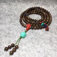 Aloewood Buddhist Beads Bracelet, with Lapis Lazuli & Natural Turquoise, anti-fatigue & for woman, mixed colors, 8mm, Approx 