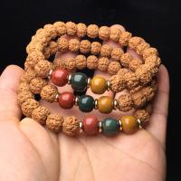 Rudraksha Bracelet, with Brass, gold color plated, Unisex & anti-fatigue, mixed colors, 9-10mm Approx 17 cm, Approx 