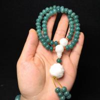 Bodhi Root Buddhist Beads Bracelet, with Olivary Nucleus, Carved, Unisex, green Approx 35 cm 