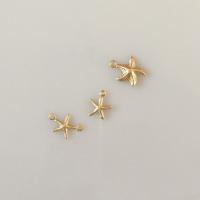 Gold Filled Pendant, Starfish, 14K gold-filled, DIY golden 