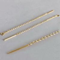 Медно-золото нитка для сережки, 14K позолоченный, DIY, Золотой, 78mm, продается Пара