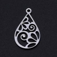 Stainless Steel Hollow Pendant, 201 Stainless Steel, Teardrop, Vacuum Ion Plating, fashion jewelry & polished & DIY & Unisex 