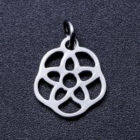Stainless Steel Flower Pendant, 201 Stainless Steel, petals, Vacuum Ion Plating, fashion jewelry & polished & DIY & Unisex 