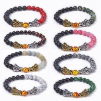 Gemstone Bracelets, with Brass, handmade, fashion jewelry & Unisex, 8mm Approx 6.6-8.2 Inch 