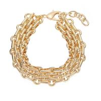 Bracelets en laiton, Bâton, Placage de couleur d'or, bijoux de mode & unisexe, doré, 17mm .7 pouce, Vendu par PC