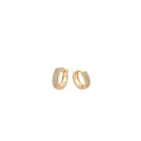 Cubic Zirconia Micro Pave Brass Earring, Donut, gold color plated, fashion jewelry & micro pave cubic zirconia, golden 