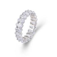 Cubic Zirconia Micro Pave Sterling Silver Finger Ring, 925 Sterling Silver, platinum color plated & micro pave cubic zirconia & for woman 