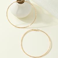 Mode Eisen Prise Kreis Ohrringe, Modeschmuck & für Frau, goldfarben, 90x90mm, verkauft von Paar