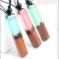 Resin Jewelry Pendant, with Wood, mixed colors 