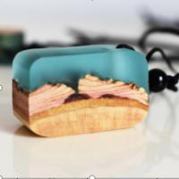 Смола ювелирные изделия Кулон, канифоль, с деревянный, разноцветный продается PC