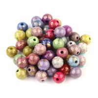Acrylic Beads, Round, DIY & imitation porcelain, mixed colors 