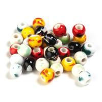 Kunstdruck Porzellan Perlen, rund, DIY, keine, 9x7.5mm, 50PCs/Tasche, verkauft von Tasche