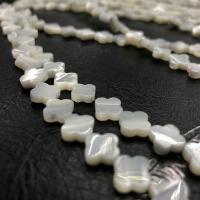 Natural White Shell Beads, Four Leaf Clover, handmade, DIY, white 