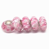 Lampwork Beads, with Zinc Alloy, stoving varnish, DIY, pink 