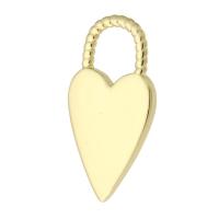 Colgantes de corazón de latón, metal, chapado en color dorado, Joyería & Bricolaje, dorado, 9x18x2mm, agujero:aproximado 5mm, Vendido por UD