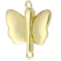 Латуни Шарм разъем, Латунь, бабочка, плакирован золотом, ювелирные изделия моды & DIY, Золотой отверстие:Приблизительно 2mm, продается PC