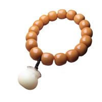 Bodhi Root Bracelet, with Ox Bone & Tibetan Agate & Brass, gold color plated, Unisex & anti-fatigue 