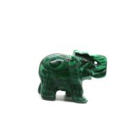 Malachite Decoration, Elephant, Carved, Unisex, green 