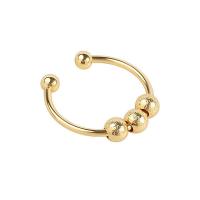 Brass Cuff Finger Ring, Round, plated, for woman 1mm 