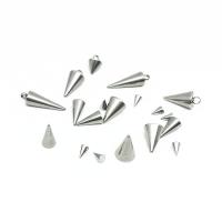 Stainless Steel Jewelry Charm, 304 Stainless Steel, Conical, polished, fashion jewelry & DIY & Unisex original color 