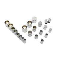 Stainless Steel End Caps, 304 Stainless Steel, Drum, polished, DIY original color 