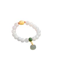 Jade Bracelets, Hetian Jade, with Beeswax, fashion jewelry & Unisex, 10mm Approx 6.5 Inch 