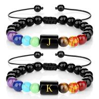 Gemstone Bracelets, Obsidian, with Knot Cord & Gemstone, handmade, fashion jewelry & Unisex 8mm Approx 7-11.5 Inch 