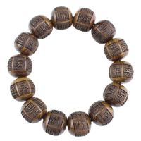 Black Padauk Buddhist Beads Bracelet, Carved, fashion jewelry & Unisex Approx 6.22 Inch 