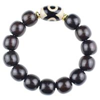 Black Sandalwood Buddhist Beads Bracelet, with Tibetan Agate, fashion jewelry & Unisex, 14*15mm,15*22mm Approx 6.69 Inch 