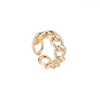 Brass Cuff Finger Ring, Donut, gold color plated, fashion jewelry 