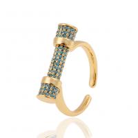 Brass Cuff Finger Ring, gold color plated, Adjustable & micro pave cubic zirconia & for woman, 21mm 