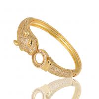 Brass Bangle, gold color plated, Adjustable & micro pave cubic zirconia & for woman & hollow, 60mm 