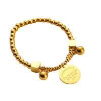Titanium Steel Bracelet & Bangle, with 1.97inch extender chain, Vacuum Ion Plating, fashion jewelry & for woman, golden Approx 6.69 Inch 