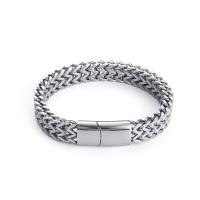 Titanium Steel Bracelet & Bangle, polished, fashion jewelry & for man, original color 