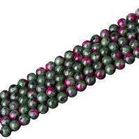 Perles en rouge vert, Rubis en Zoïsite, Rond, DIY, couleurs mélangées Environ 38 cm, Vendu par brin