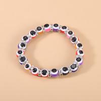 Evil Eye Bracelet Bijoux, verre, avec résine & alliage de zinc, Placage, pour femme, plus de couleurs à choisir cm, Vendu par PC