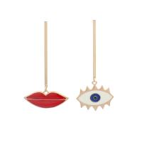asymmetrische Ohrringe, Zinklegierung, Zinklegierung Stecker, für Frau & Emaille, gemischte Farben, verkauft von Paar