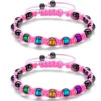 Bracelets magnétiques, Fibre de polyester, avec Hématite, unisexe & antifatigue, plus de couleurs à choisir Environ 21 cm, Vendu par PC
